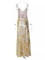 Backless V-Neck Maxi Dress