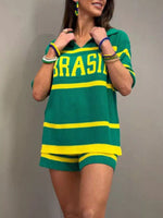 Brasil Two-Tone Top and Shorts Set