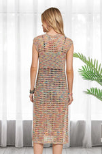 ADORA Multi Color Crochet Tunic Top
