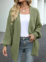 Full Size Chunky Knit Open Front Cardigan Plus Size