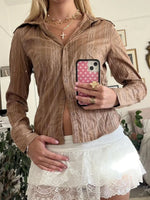 Printed Button-Down Long Sleeve Shirt
