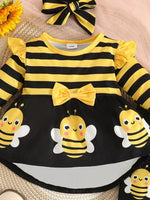 Children's Ladybug Polka Dot Ruffle Trim Top and Pants Set with Headband