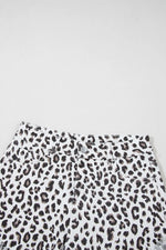 Leopard Frayed Hem Denim Shorts
