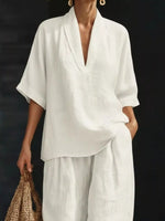 Half Sleeve Loose Fit Top and Pants Set