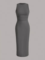Sleeveless Round Neck Midi Dress