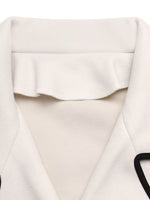 Contrast Trim Double-Breasted Jacket