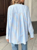 Leopard Floral Striped Casual Button-Up Shirt