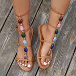Open Toe Beaded Sandals