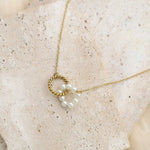 18K Gold-Plated Pearl Twisted Pendant Necklace