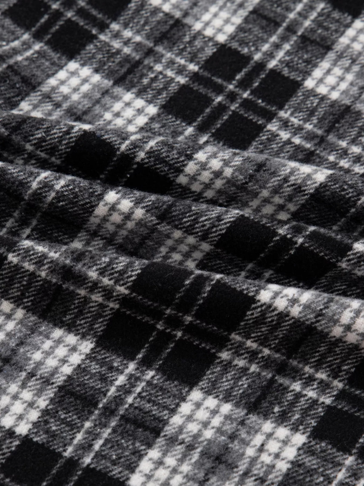 Plaid Polo Collar Zip up Contrast Trim Shift Long Sleeve Mini Dress