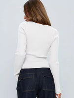 Ribbed Knit Button-Down Cardigan