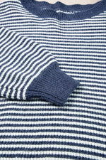 Striped Lantern Sleeve Drop Shoulder Cozy Sweater