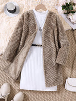 Children's Textured Sweater Dress and Open Front Cardigan Set