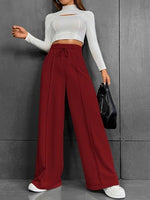 Wide Leg Drawstring Waist Pants