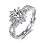 1 Carat Moissanite 925 Sterling Silver Flower Ring
