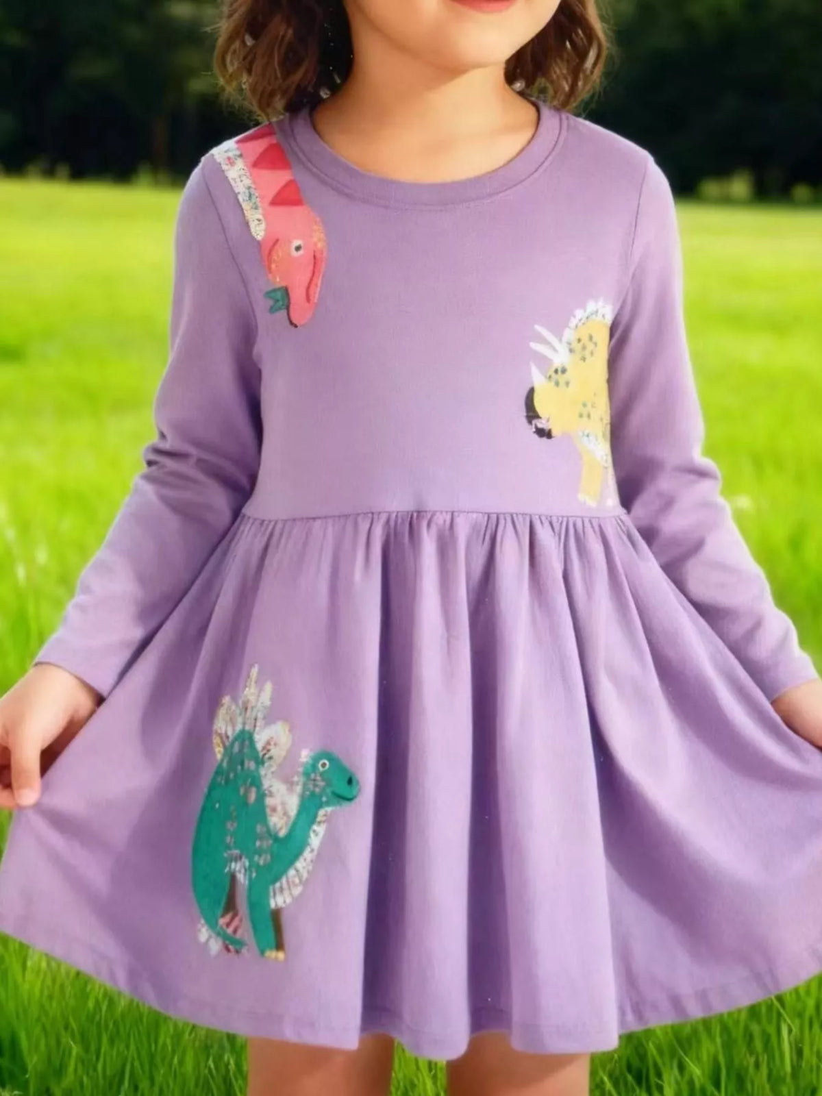 Children's Dinosaur Long Sleeve Dress
