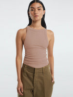 Halter Neck Ribbed Cropped Top