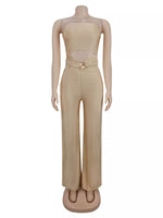 Strapless Cut-out Wide-Leg Jumpsuit