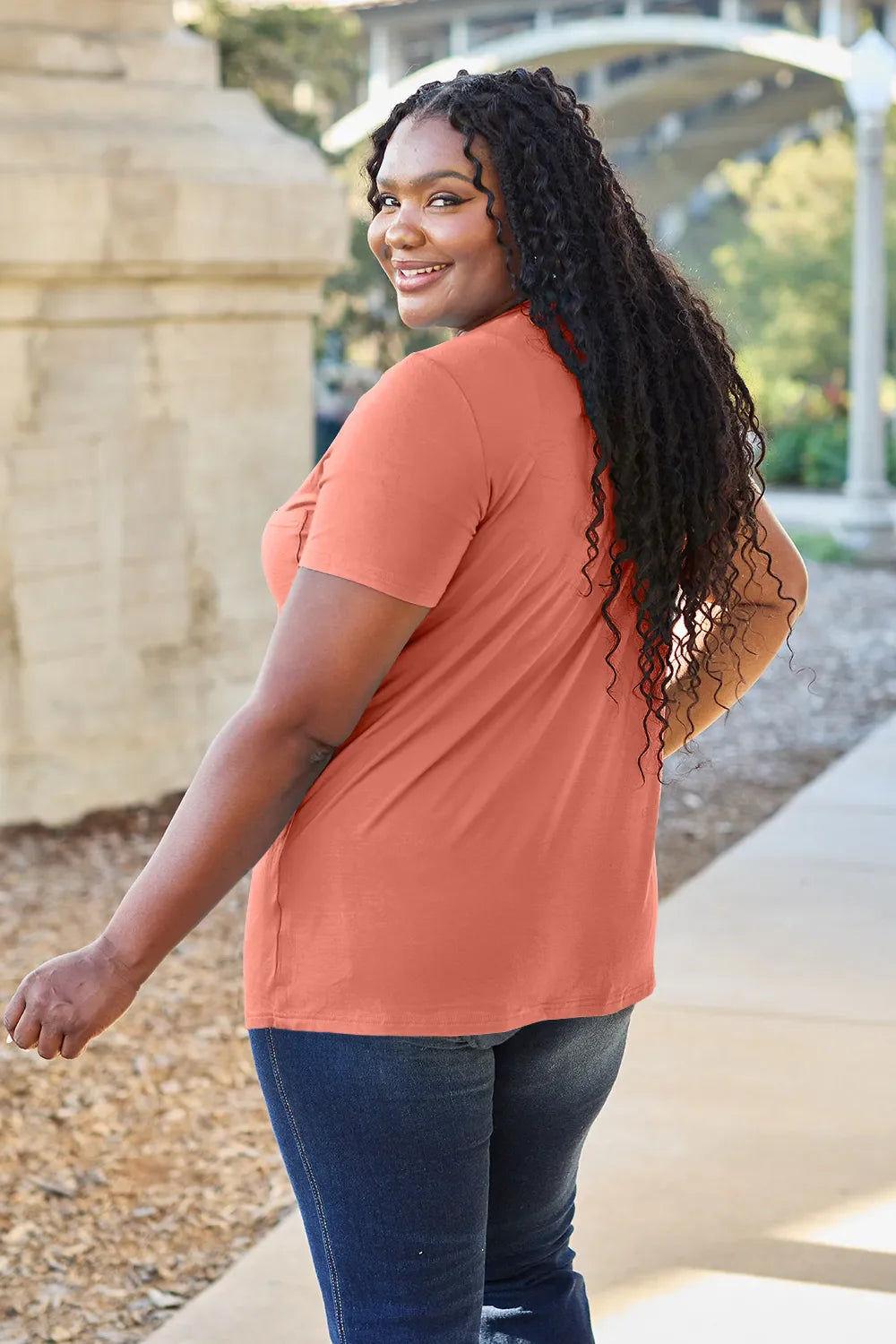 Basic Bae Bamboo Full SizeV-Neck Short Sleeve T-Shirt