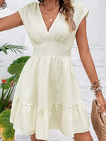 Tiered Cap Sleeve Mini Dress