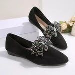 Rhinestone Point Toe Flats Slip-Ons