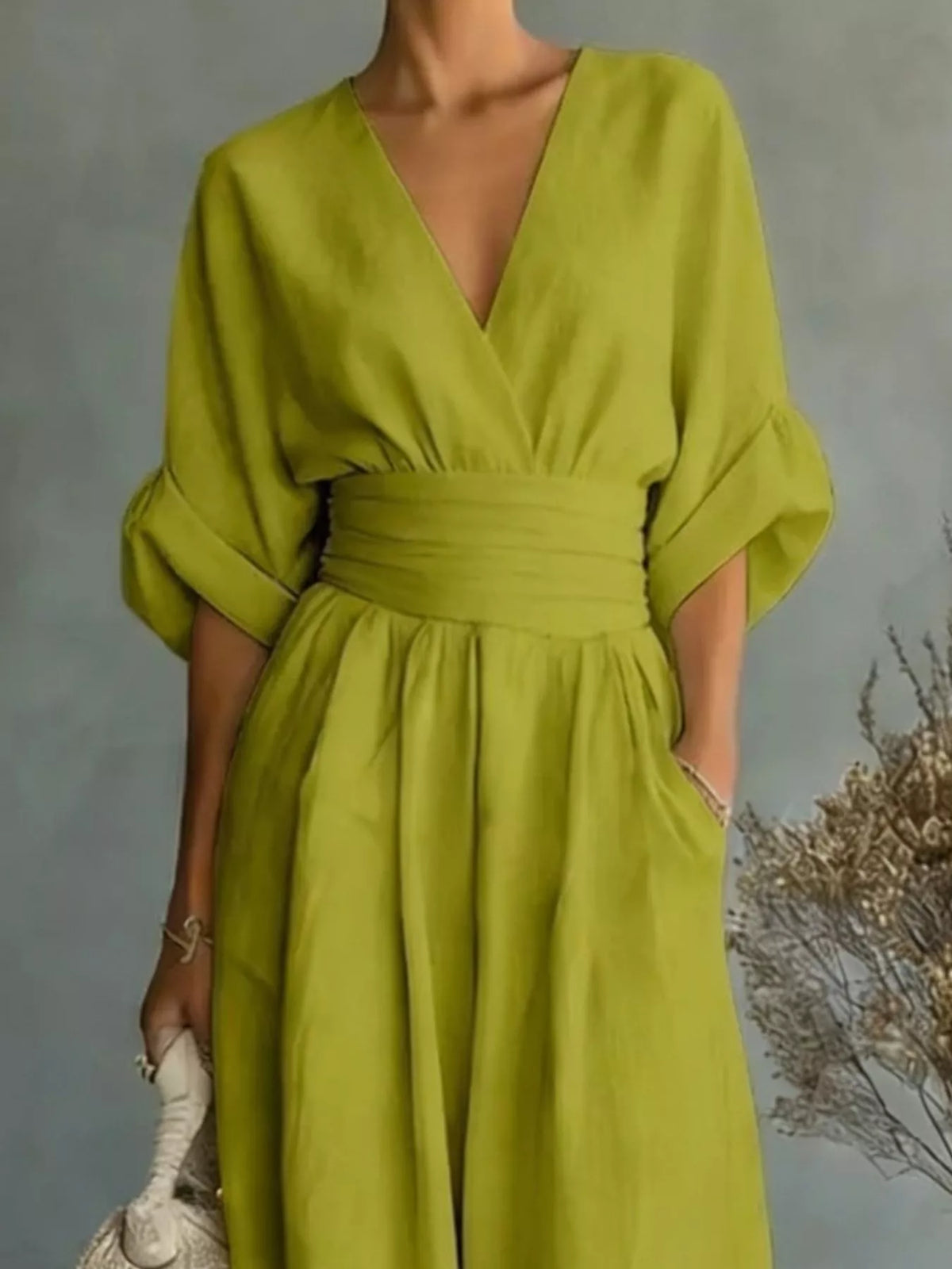 Full Size Half Sleeve Wide-Leg Jumpsuit Plus Size