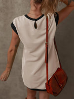 Round Neck Cap Sleeve Mini Dress