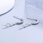 925 Sterling Silver Rainbow Zircon Geometric Earrings