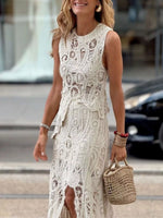 Crochet Sleeveless Tank and Skirt Set