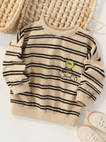 Children's Striped Bear Crew Neck Sweatshirt