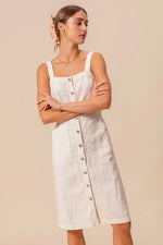 SO ME Button Down Pocket Front Pinafore Dress
