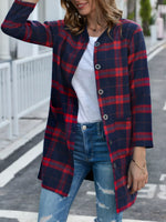 Plus Size Plaid Button-Down Longline Shirt