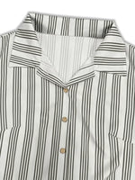 Plus Size Striped Button Front Midi Dress