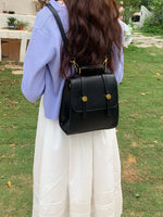 Top Handle Leather Backpack Bag