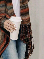 Fringe Long Sleeve Wrap Cardigan