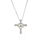 925 Sterling Silver Heart Cross Necklace