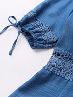 Lace Detail V-Neck Mini Dress
