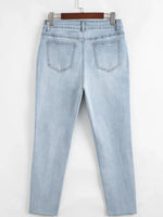 Mid Rise Ankle-Length Distressed Skinny Jeans