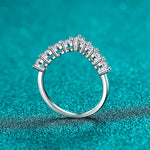 925 Sterling Silver Moissanite V Shape Ring