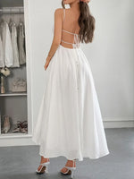 Texture Sweetheart Neck Backless Cami Dress