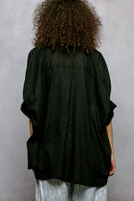 POL Button Down Half Dolman Sleeve Shirt