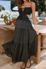 Cutout Square Neck Midi Cami Dress