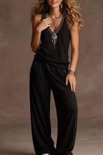 V-Neck Tank and Wide Leg Pants Set