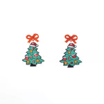Christmas Tree Bow Dangle Earrings