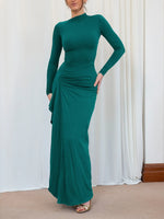 Ruched Long Sleeve Maxi Dress