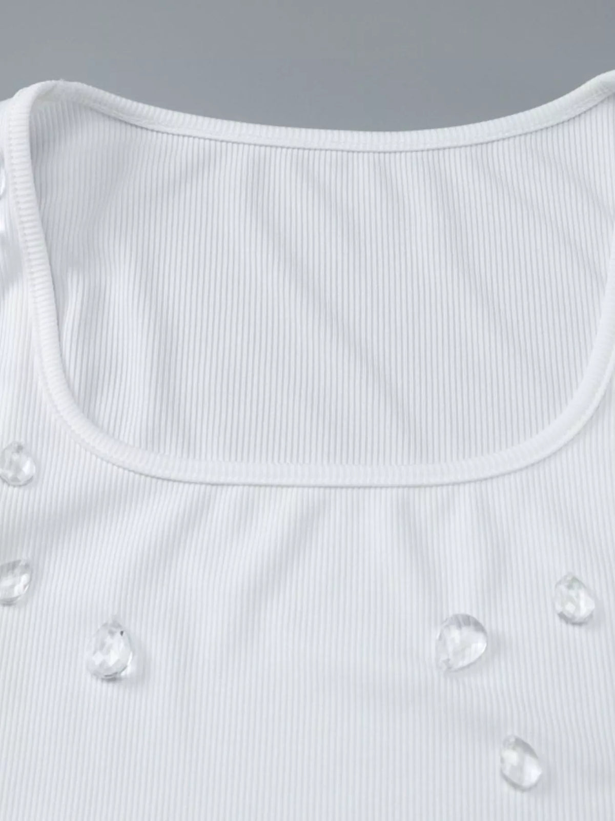 Bead Embellished Square Neck Tank