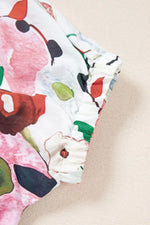 Floral Print Short Sleeve Blouse