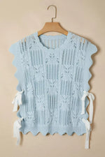 Openwork Side Tie Knit Top