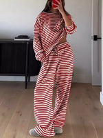 Striped Long Sleeve Top and Pants Set
