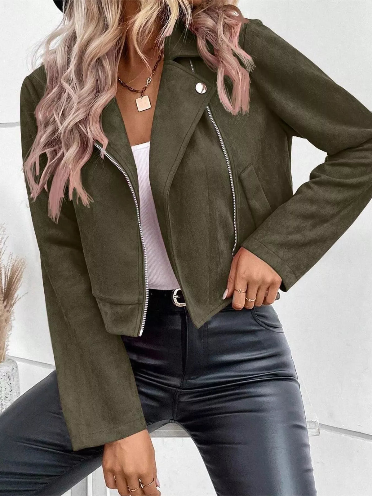 Zip Up Moto Jacket